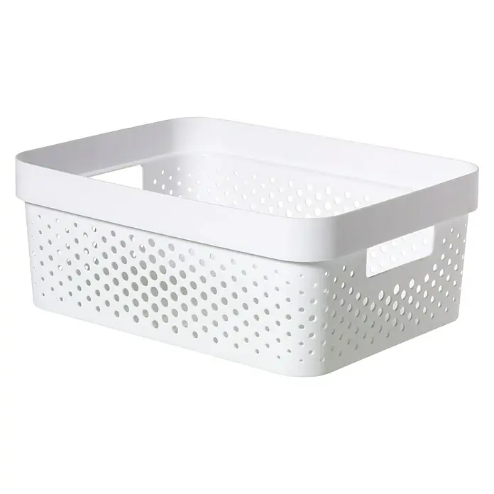Curver Aufbewahrungsbox Infinity - L x B x H: 35,6 x 26,6 x 13,6 cm, Kunststoff, Weiß - Diagonale Ansicht