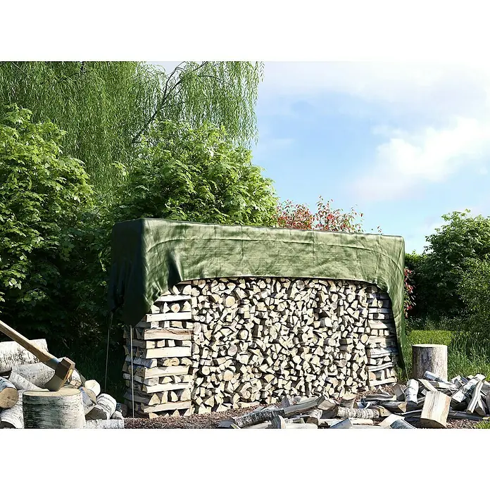 Kaminholz-Abdeckplane Typ 210 - 600 x 150 cm, Polyethylen - Stimmungsaufnahme