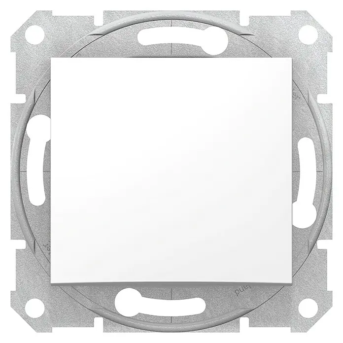Schneider Electric Sedna Pulsador - Blanco, En pared, Plástico - Vista frontal