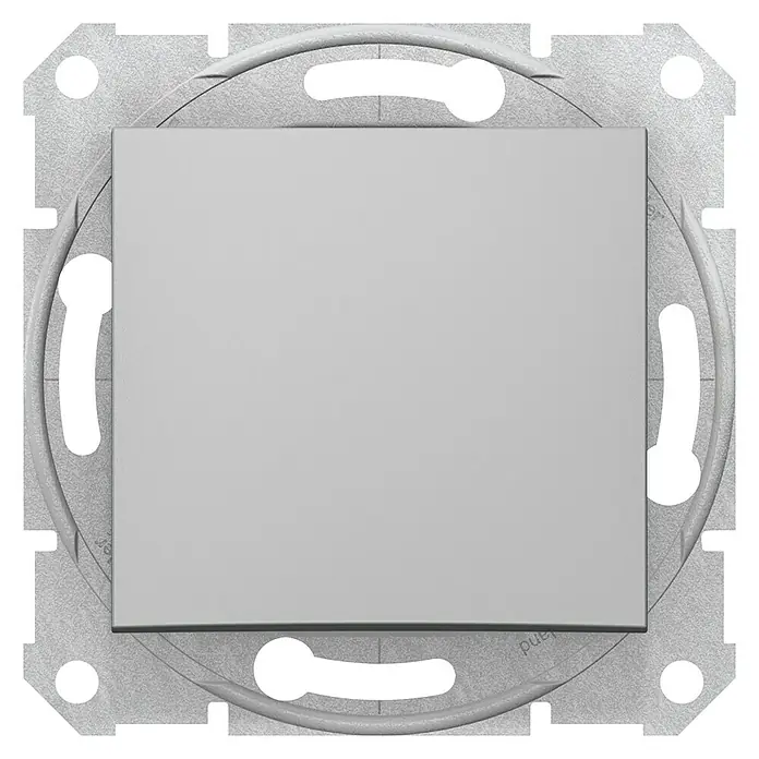 Schneider Electric Sedna Pulsador - Aluminio, En pared, Plástico - Vista frontal