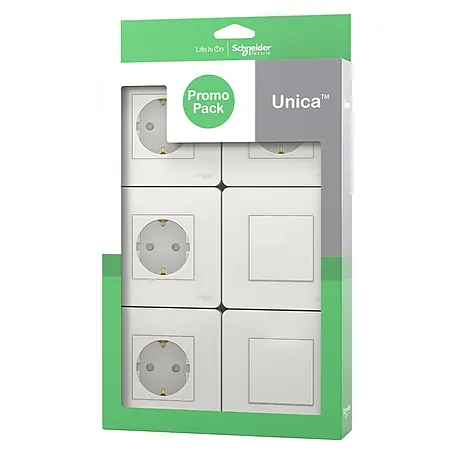 Schneider Electric  Conmutador y enchufe Pack New Unica