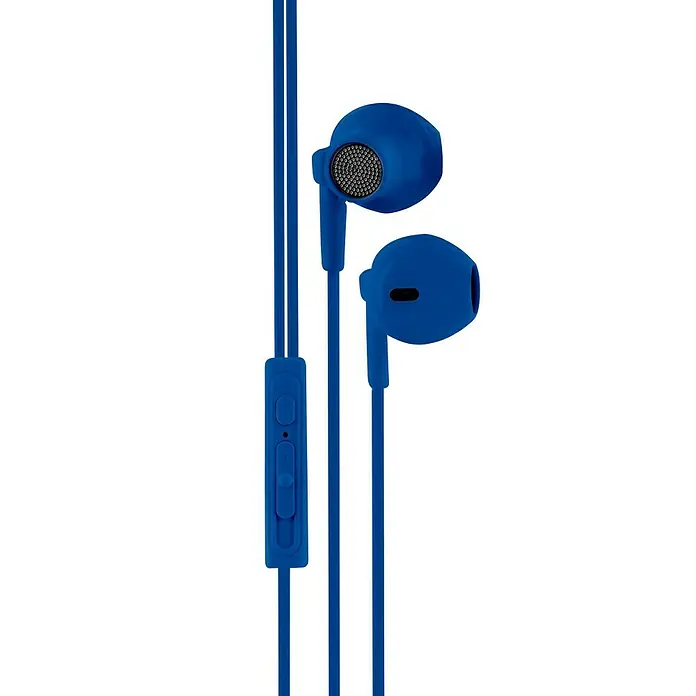 Metronic Auriculares con micro - Clavija Jack 3,5 mm, Azul, Longitud del cable: 1,2 m - Primer plano