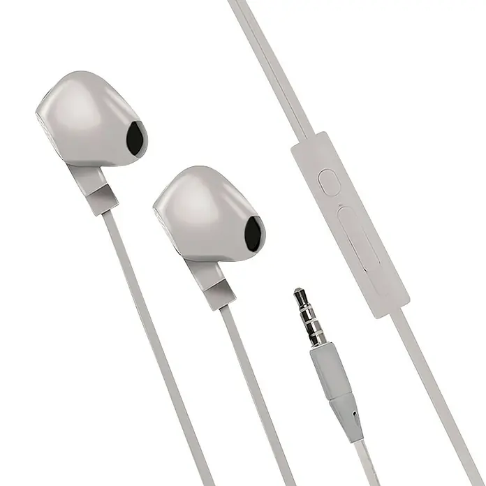 Metronic Auriculares con micro - Clavija Jack 3,5 mm, Beige, Longitud del cable: 1,2 m - Primer plano