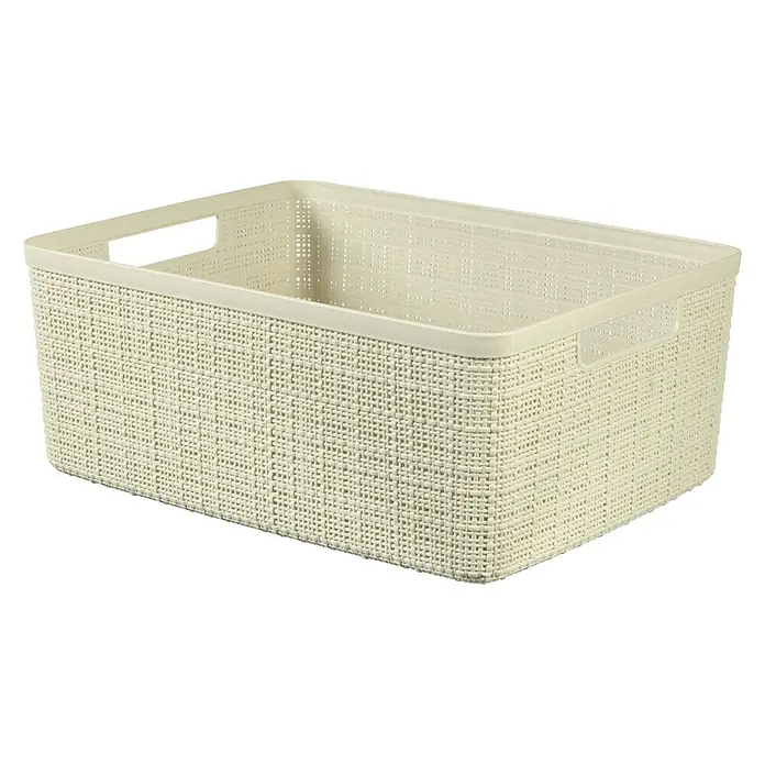 Curver Kutija za pohranjivanje Jute M - Creme - D x Š x V: 36 x 27 x 15 cm, Plastika, Kremasto - Dijagonalni pogled
