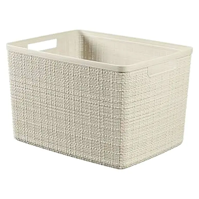 Curver Kutija za pohranjivanje Jute L - Creme - D x Š x V: 36 x 28 x 23 cm, Plastika, Kremasto - Dijagonalni pogled