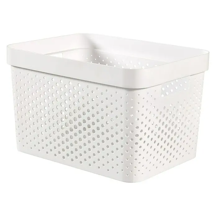 Curver Aufbewahrungsbox Infinity - L x B x H: 35,6 x 26,6 x 21,8 cm, Kunststoff, Weiß - Diagonale Ansicht