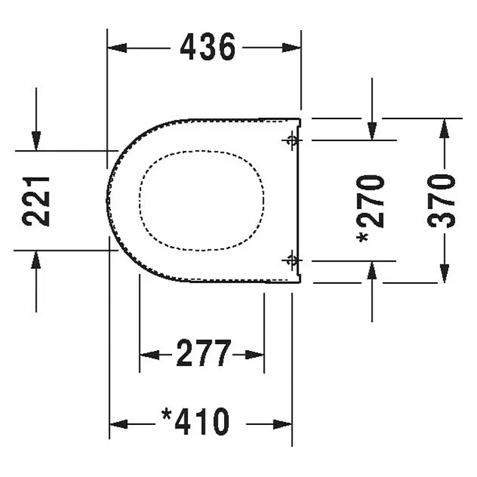 Duravit Darling New WC-Sitz 1 - Ohne Absenkautomatik, Duroplast, Weiß - Skizze