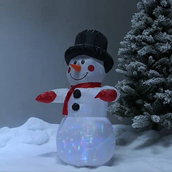 Muñeco de nieve - Altura: 120 cm, Poliéster, LED - Foto ambiente