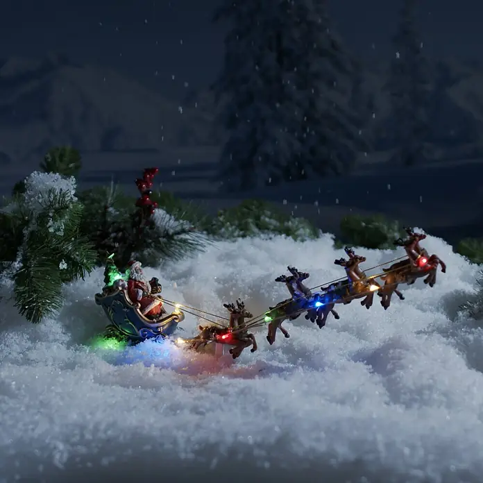 Konstsmide Led-decoratielamp - Kerstman in een rendierslee, l x b x h: 35,5 x 6,5 x 14 cm, Polyresin - Sfeeropname