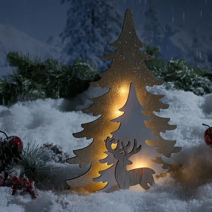Luz de Navidad LED - Oro, 25,5 x 5 x 35 cm - Foto ambiente