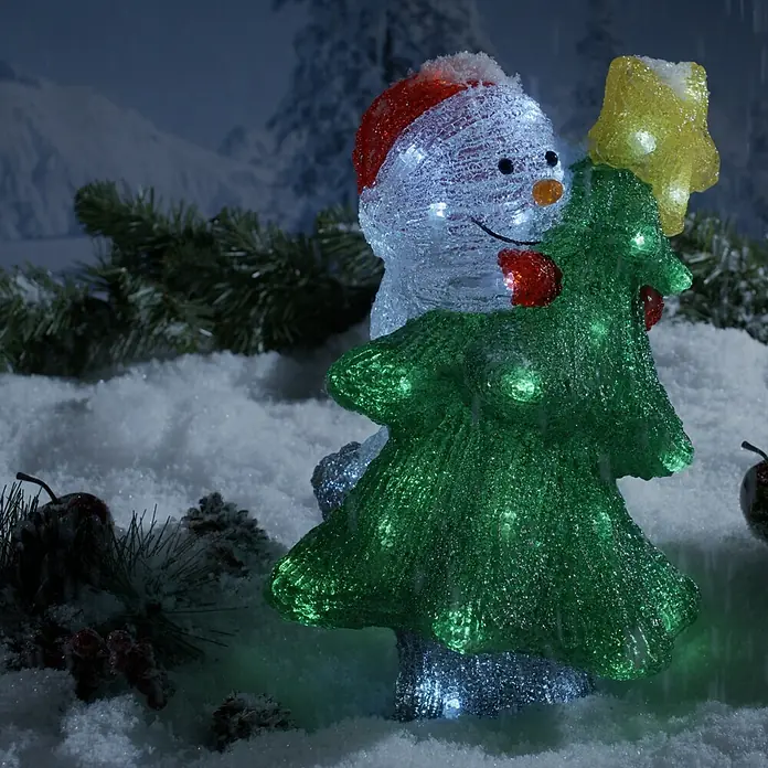 Led-kerstverlichting - Rood, Groen, Wit, Acrylvezel, l x b x h: 25 x 20,5 x 35,5 cm - Sfeeropname