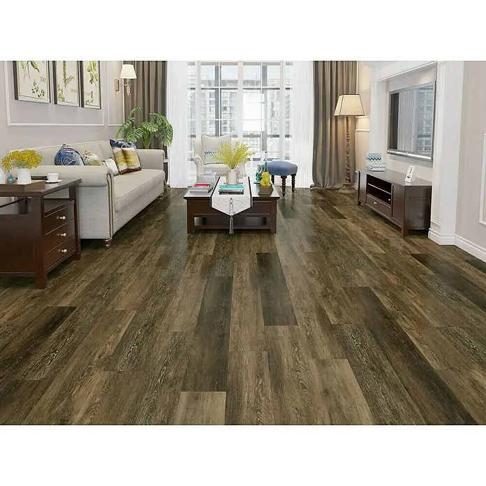 Suelo de vinilo SPC Architect Egyptian Gold - 1.220 x 183 x 5,2 mm, Efecto madera - Foto ambiente