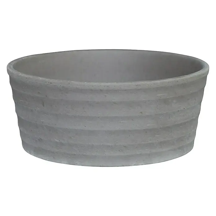 Pflanzschale rund Sirius - Außenmaß (Ø x H): 22 x 9 cm, Naturmaterialien, Basalt - Vorderansicht
