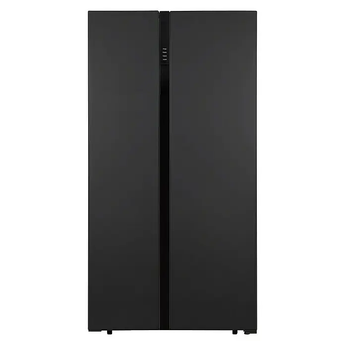Respekta Kühl-Gefrierkombination AC178 A+ - Nutzinhalt Gesamt: 496 l, 63,6 x 91,1 x 178 cm, Edelstahl/Schwarz - Vorderansicht