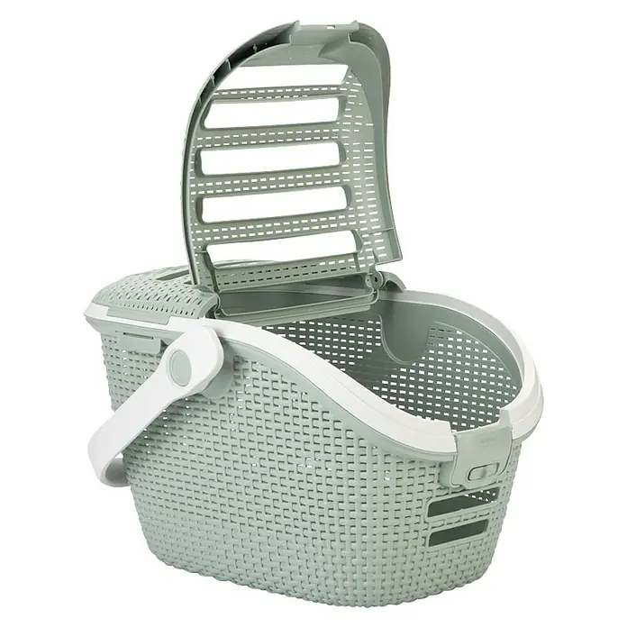 Curver Transportbox - 51 x 38 x 33 cm, Kunststof, Misty Blue - Diagonaal zicht