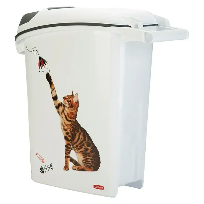 Curver Voederbox - 50,5 x 23,5 x 49,5 cm, Capaciteit: 23 l, Kunststof, Katten - Diagonaal zicht