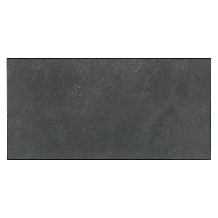 Feinsteinzeugfliese Rügen - 30 x 60 cm, Schwarz, Matt - Draufsicht