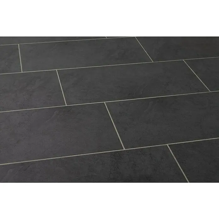 Feinsteinzeugfliese Rügen - 30 x 60 cm, Schwarz, Matt - Diagonale Ansicht