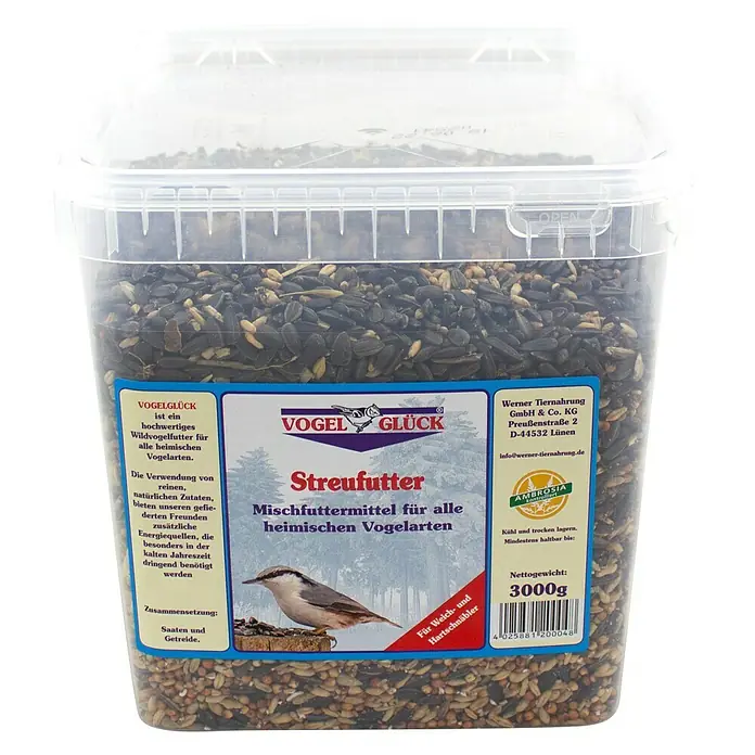 Vogelglück Wildvogelfutter Streufutter - 3 kg - Vorderansicht
