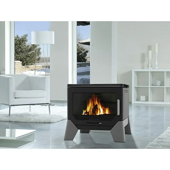 Wamsler Kaminofen W-Box - 8 kW, Raumheizvermögen: 182 m³, Verkleidung: Stahl, Schwarz/Grau - Stimmungsaufnahme