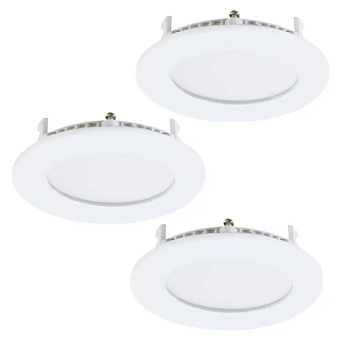 Eglo LED-Einbauleuchten-Set rund Fueva 3 - 8,1 W, 3 Stk., Warmweiß - Diagonale Ansicht