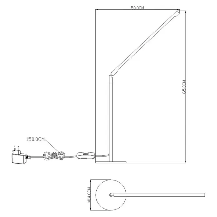 Globo LED-Tischleuchte ITANOS - 4 W, L x B x H: 50 x 15 x 80 cm, Nickel matt, Neutralweiß