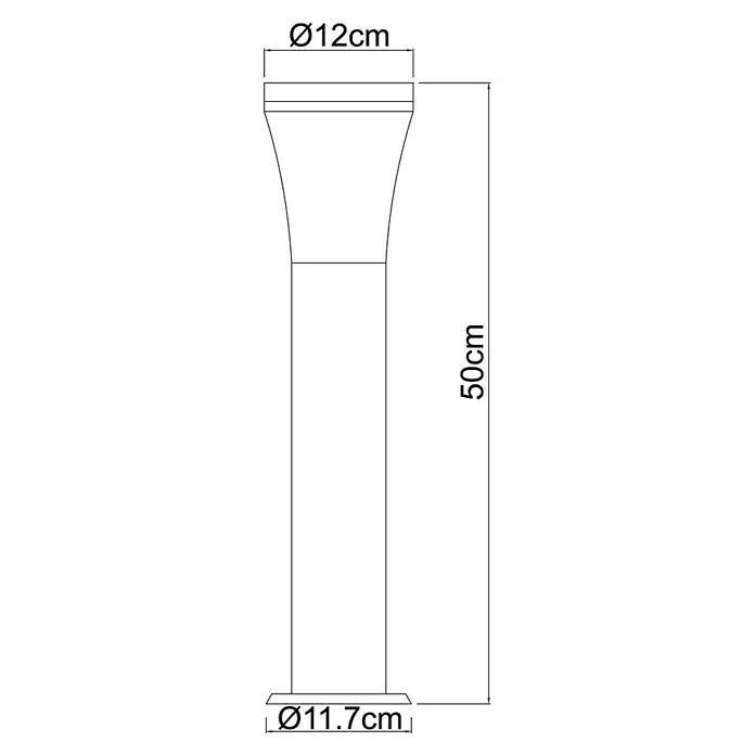 Globo LED-Außensockelleuchte ALIDO - Ø x H: 12 x 50 cm, Warmweiß, 10 W