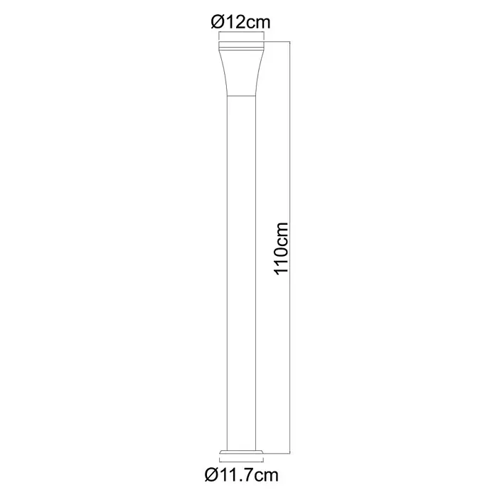 Globo LED-Außensockelleuchte ALIDO - Ø x H: 12 x 110 cm, Warmweiß, 10 W