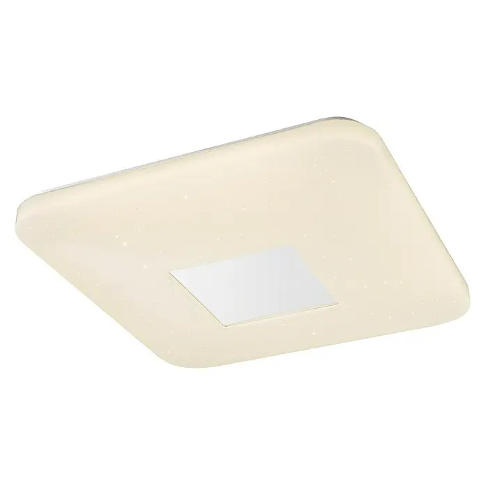 Globo LED-Deckenleuchte Turkana - 24 W, L x B x H: 43,5 x 43,5 x 6,5 cm, Weiß, Warmweiß - Diagonale Ansicht