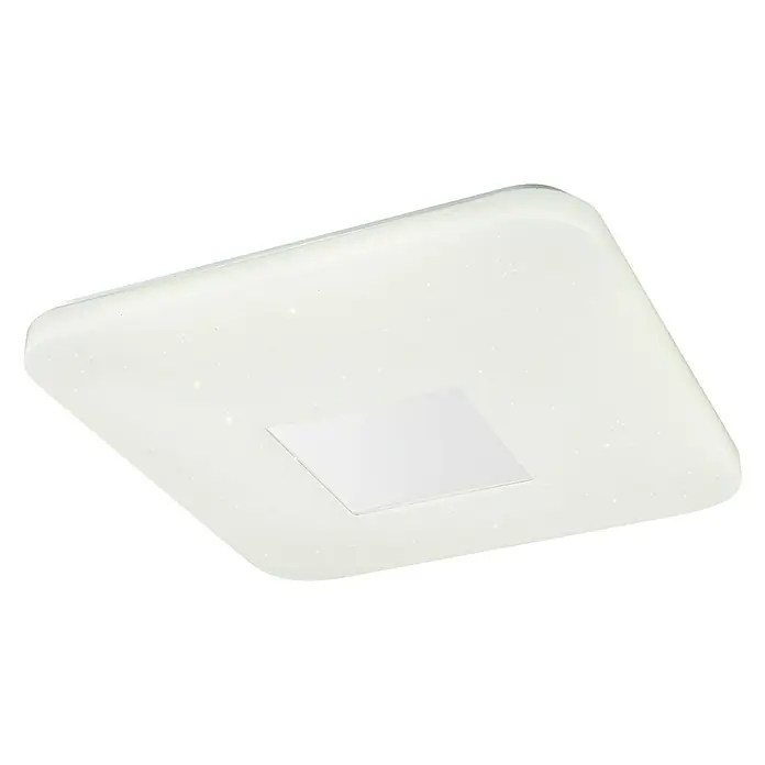 Globo LED-Deckenleuchte Turkana - 24 W, L x B x H: 43,5 x 43,5 x 6,5 cm, Weiß, Warmweiß - Diagonale Ansicht
