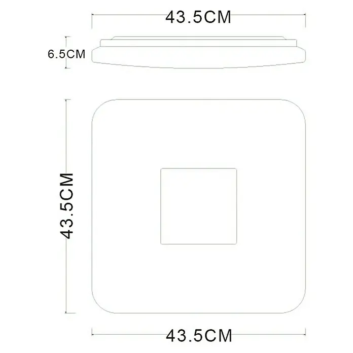 Globo LED-Deckenleuchte Turkana - 24 W, L x B x H: 43,5 x 43,5 x 6,5 cm, Weiß, Warmweiß