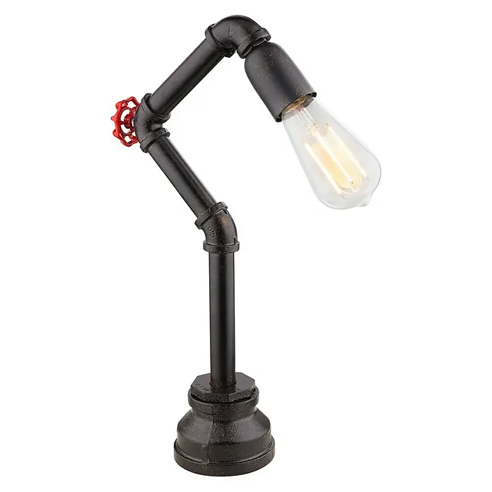 Globo Tischleuchte BAYUDA - 60 W, L x B x H: 21 x 10 x 43,5 cm, Schwarz, Gold, E27 - Rechte Seitenansicht