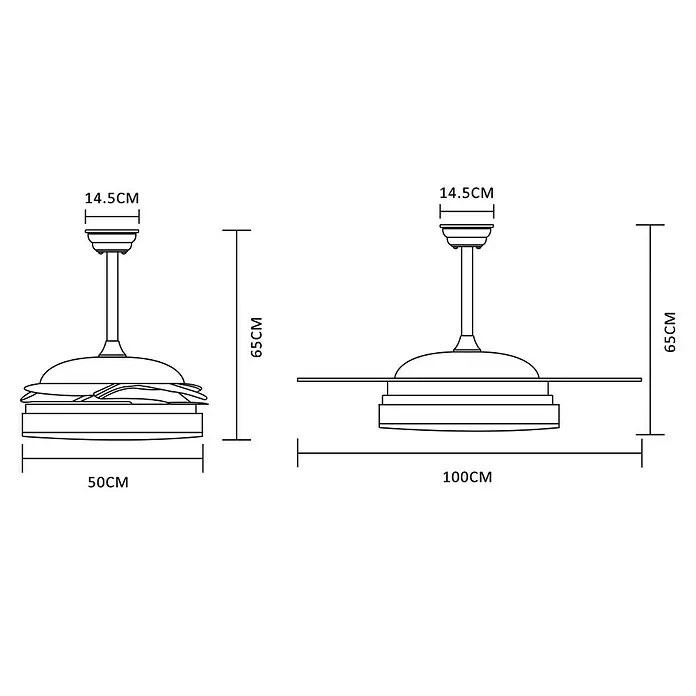 Globo Deckenventilator CABRERA - Nickel matt, Silber, Ø x H: 100 x 62,5 cm