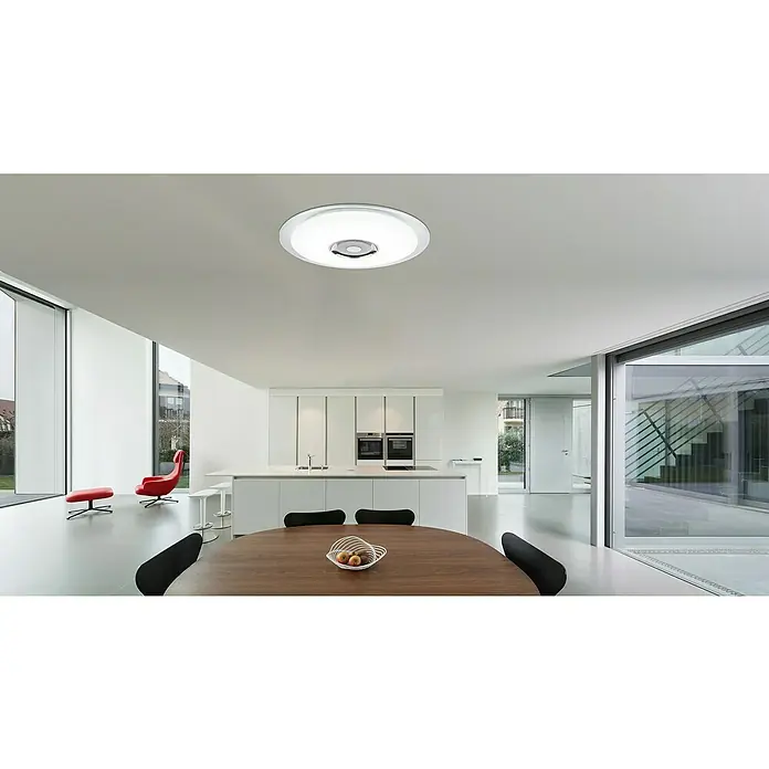 Globo LED-Deckenleuchte rund TUNE - 36 W, Ø x H: 600 mm x 6,1 cm, RGB - Stimmungsaufnahme