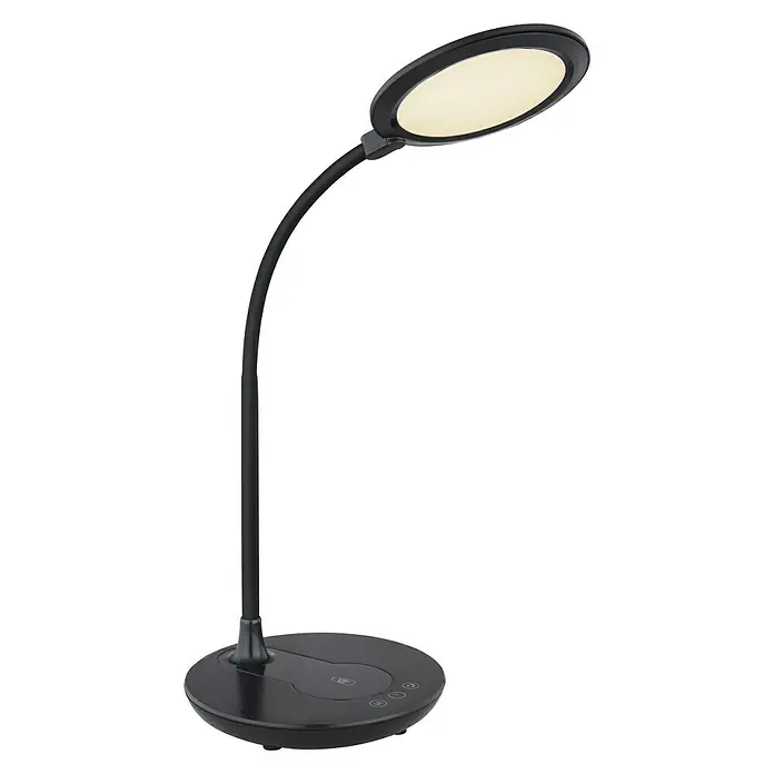 Globo LED-Tischleuchte REGINA - 6 W, L x B x H: 33 x 17 x 54 cm, Schwarz, Warmweiß - Diagonale Ansicht