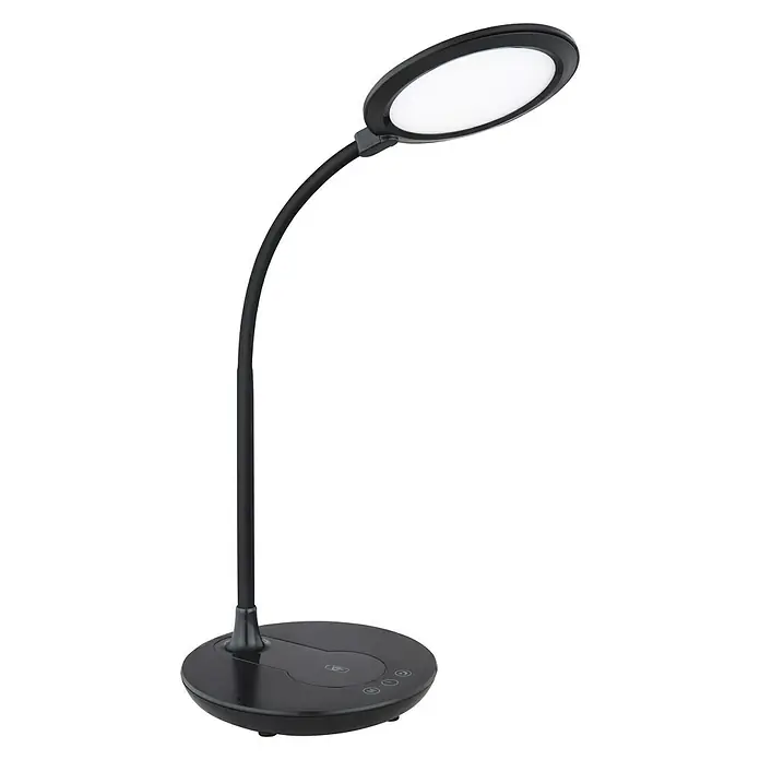 Globo LED-Tischleuchte REGINA - 6 W, L x B x H: 33 x 17 x 54 cm, Schwarz, Warmweiß - Diagonale Ansicht