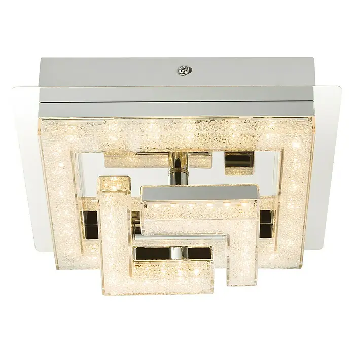 Globo LED-Deckenleuchte RENLY - 9 W, L x B x H: 19 x 19 x 9 cm, Warmweiß - Diagonale Ansicht