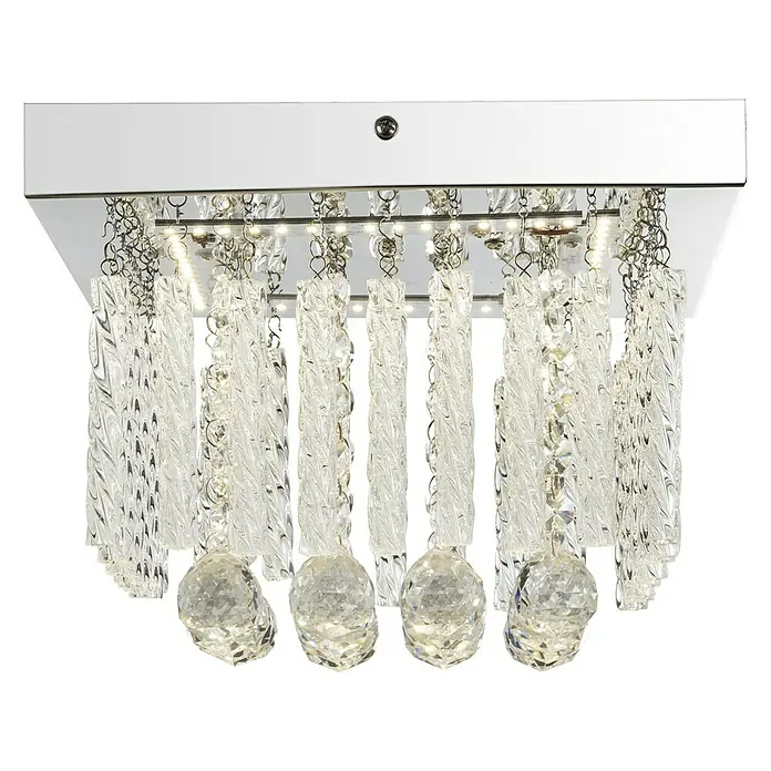 Globo LED-Deckenleuchte MATHILDA - 12 W, L x B x H: 25 x 25 x 15 cm, Chrom, Warmweiß - Linke Seitenansicht