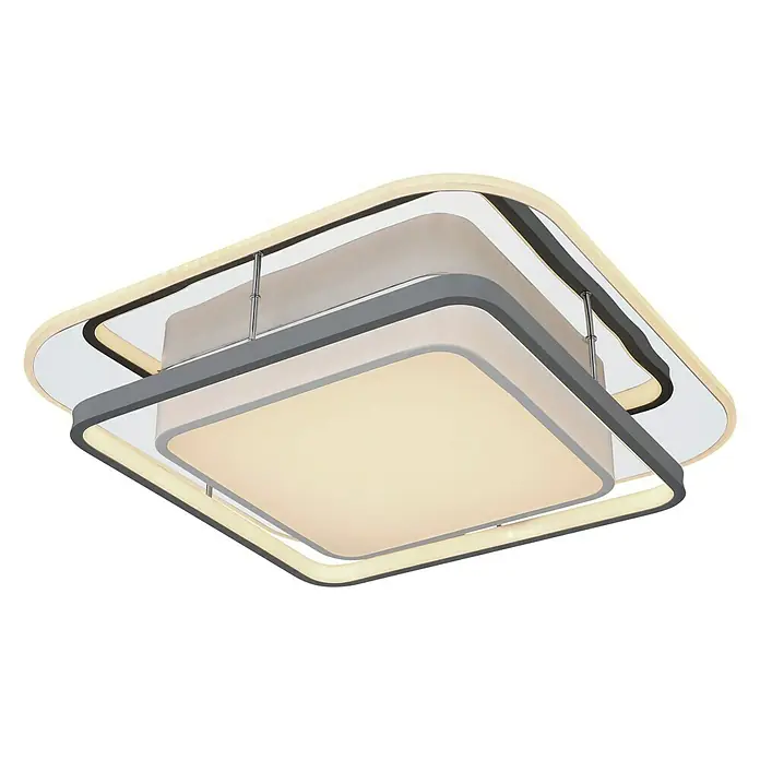 Globo LED-Deckenleuchte LEOLA - 60 W, L x B x H: 49 x 49 x 10,5 cm, Warmweiß - Diagonale Ansicht