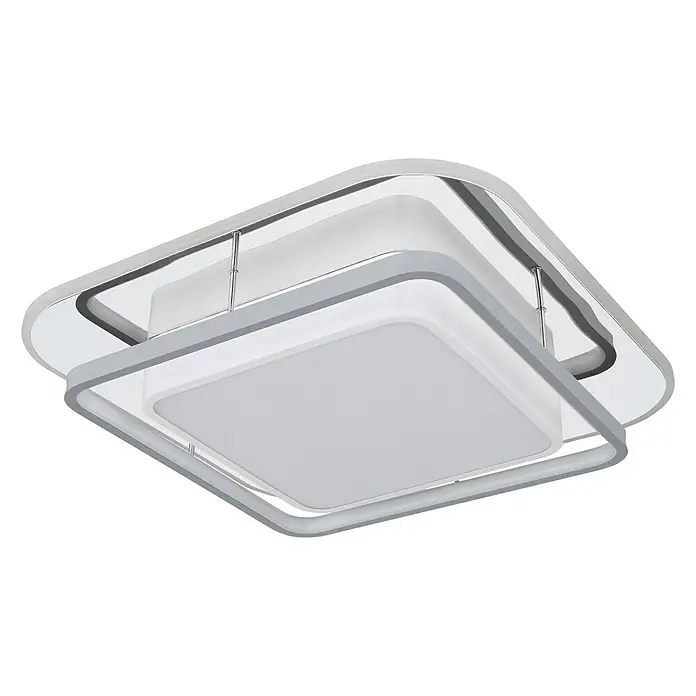 Globo LED-Deckenleuchte LEOLA - 60 W, L x B x H: 49 x 49 x 10,5 cm, Warmweiß - Diagonale Ansicht