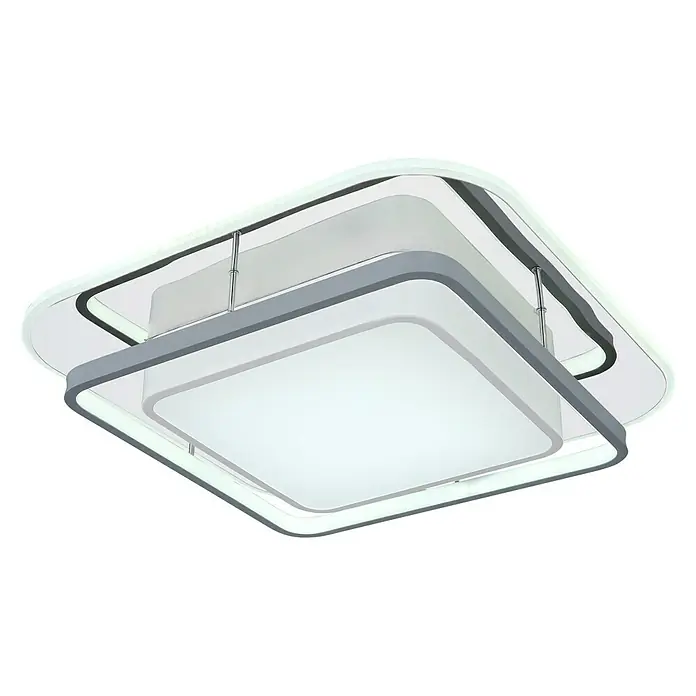 Globo LED-Deckenleuchte LEOLA - 60 W, L x B x H: 49 x 49 x 10,5 cm, Warmweiß - Diagonale Ansicht