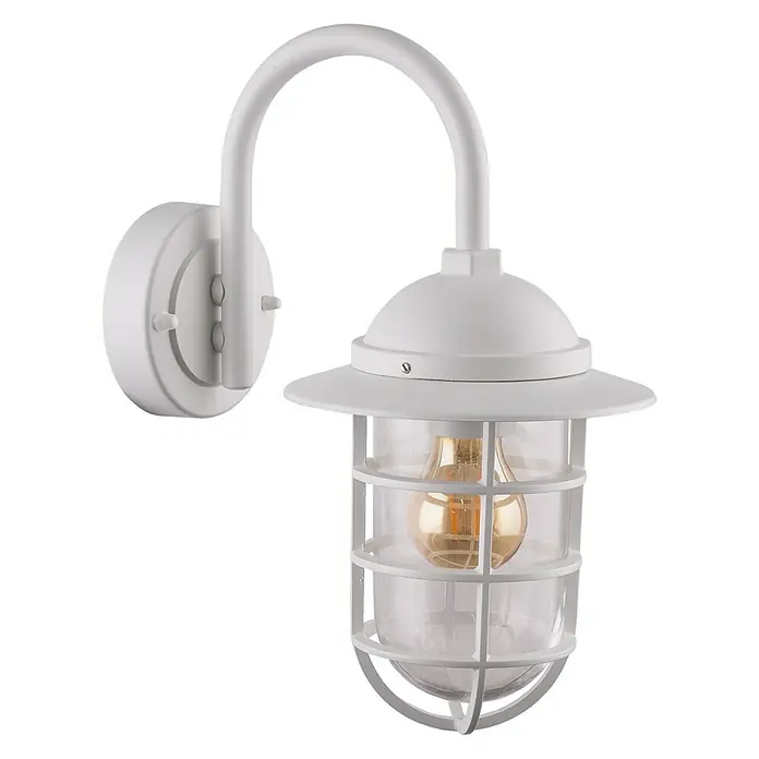 Globo Außenwandleuchte NAUTICA - Max. Leistung: 60 W, Weiß, Klar, B x H: 18 x 34 cm - Diagonale Ansicht