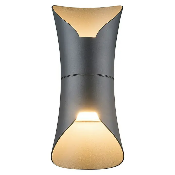 Globo LED-Außenwandleuchte LYANNA - 1-flammig, 12 W, Warmweiß, IP44 - Vorderansicht