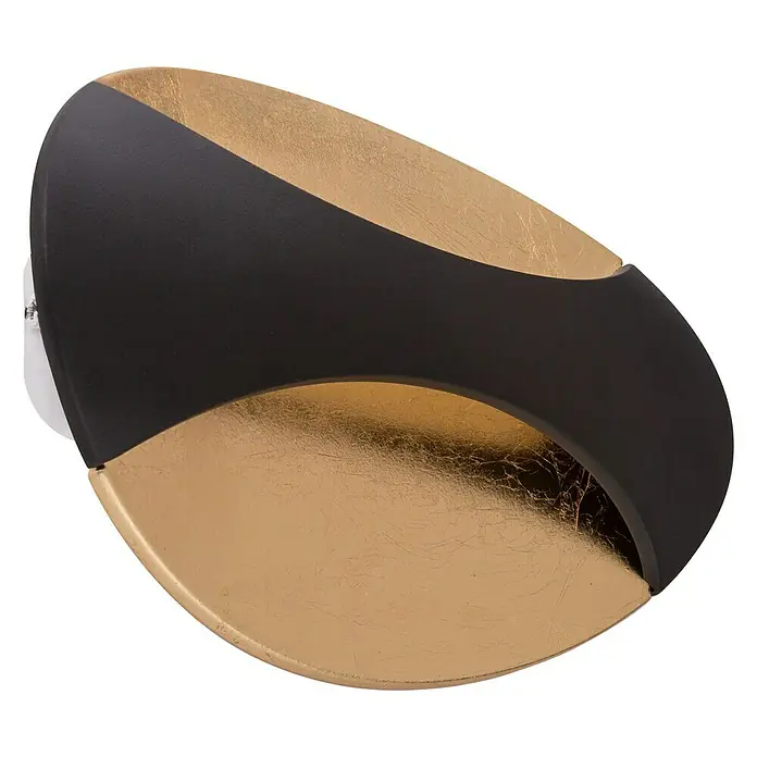 Globo LED-Wandleuchte ALEXANDRA - 6 W, Schwarz/Gold, Warmweiß - Diagonale Ansicht