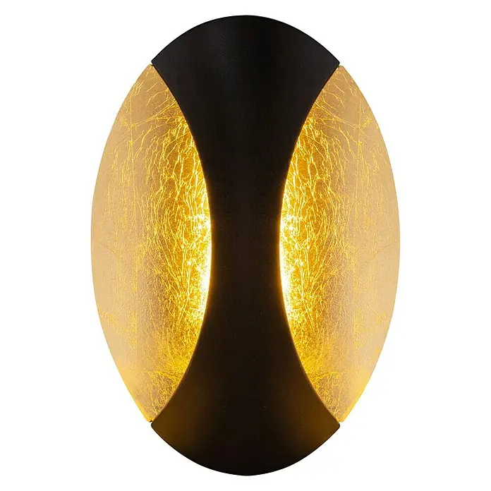 Globo LED-Wandleuchte ALEXANDRA - 6 W, Schwarz/Gold, Warmweiß - Vorderansicht