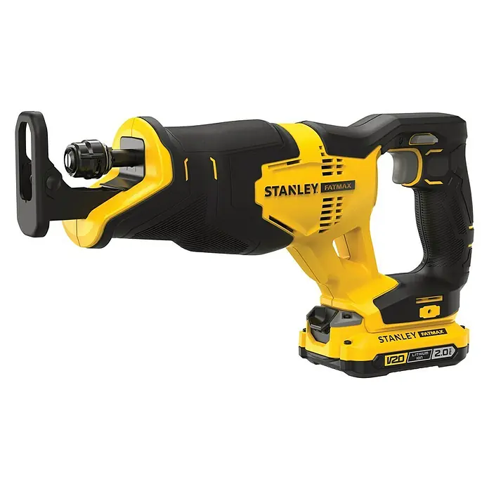 Stanley FatMax Sierra de sable de batería SFMCS300D1K - 18 V, Iones de litio, 1 batería, Número de carreras marcha en vacío: 0 - 3.000 carreras/min - Vista angular
