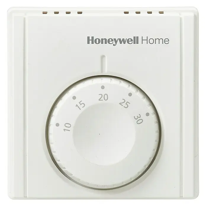 Honeywell Termostato interior THR830TEU - Tensión: 230 V, Blanco, 35 x 83 x 83 mm - Vista frontal