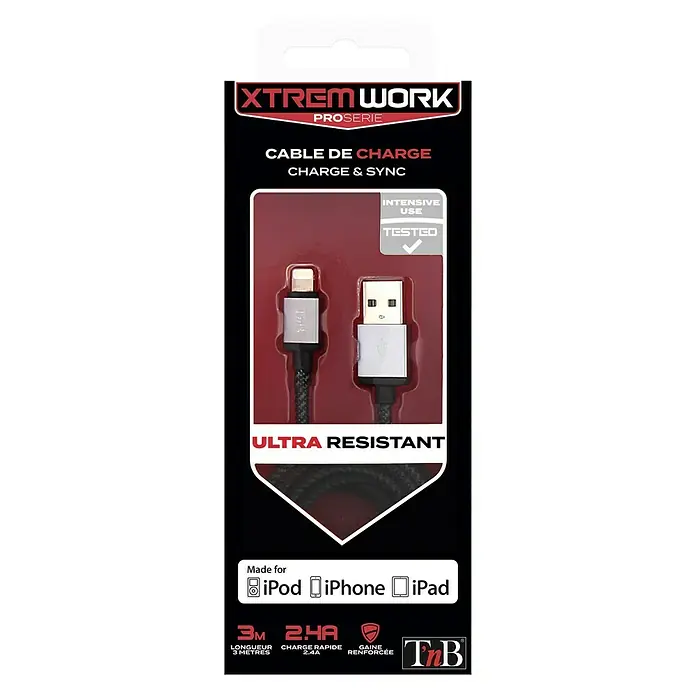 T'nB Cable USB - Largo: 3 m - Vista frontal