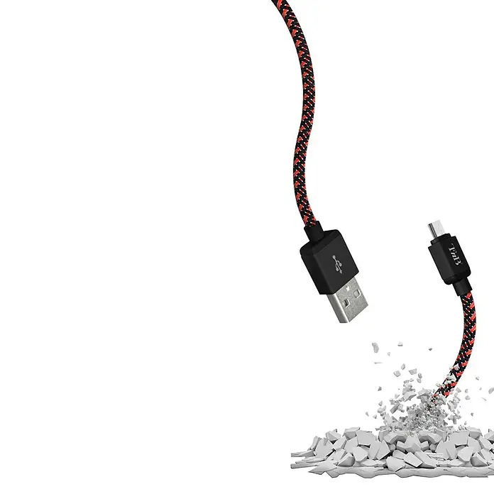T'nB Cable USB - Largo: 3 m, 1 x Micro USB - Vista angular