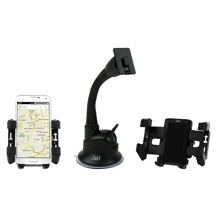 T'nB Soporte para teléfono móvil ACDI034422 - Orientable 360°, Ventosa - Vista angular